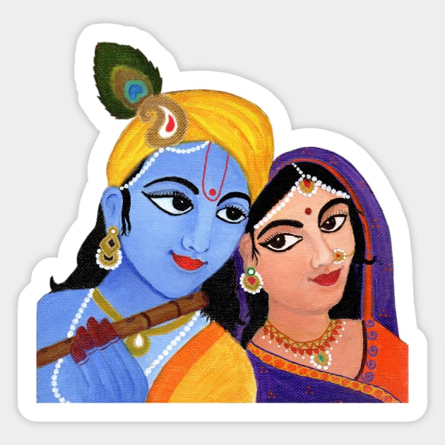 Radha krishna Sticker by HariniArts